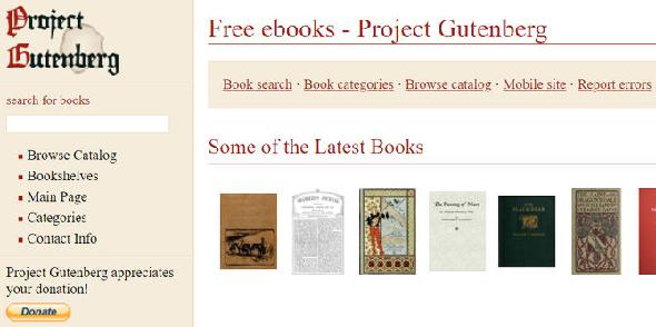 7 Sites de téléchargement d'ebooks gratuits ebooks gratuits project gutenberg
