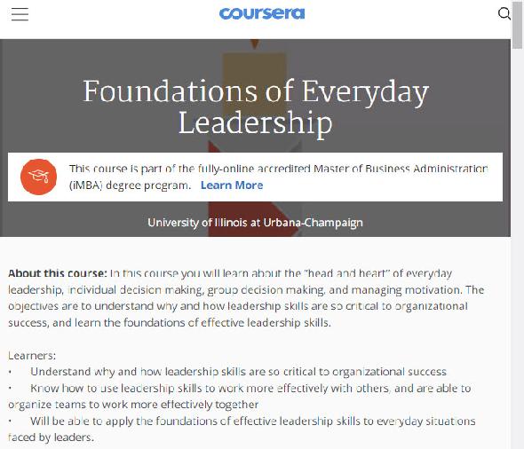Fondations Leadership Coursera