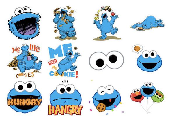 Lot d'autocollants iMessage Cookie Monster