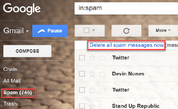 Supprimer le spam de Gmail