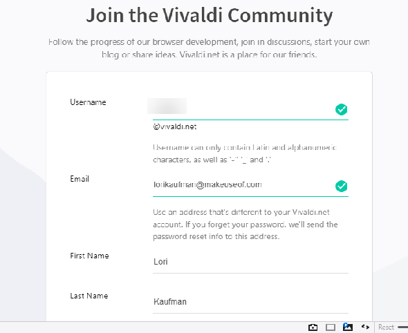 Inscrivez-vous pour un compte Vivaldi.net
