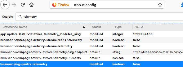 Modifier ou désactiver la télémétrie dans Firefox