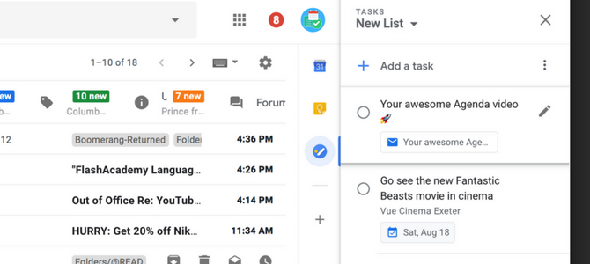 Ajout d'e-mails à Google Tasks Google Tasks