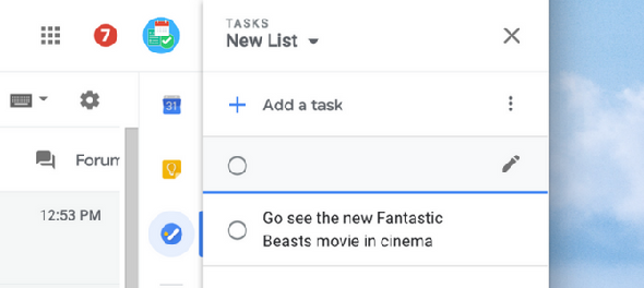 Ajouter une nouvelle tâche Google Tasks