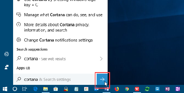 Bouton de soumission Cortana