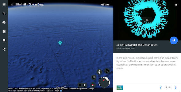 La vie dans l'océan au plus profond de Google Earth