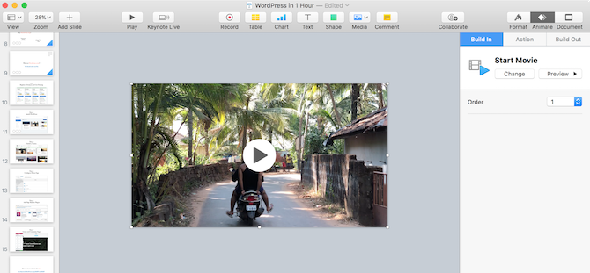 Intégrer une vidéo YouTube dans Keynote pour Mac