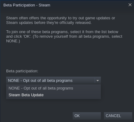 Rejoignez la beta de Steam