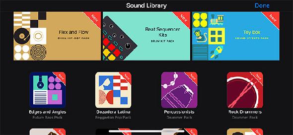 Bibliothèque audio GarageBand pour iOS