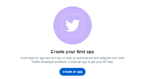 Créer une application sur Twitter