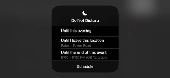 iOS 12 Ne pas déranger les options