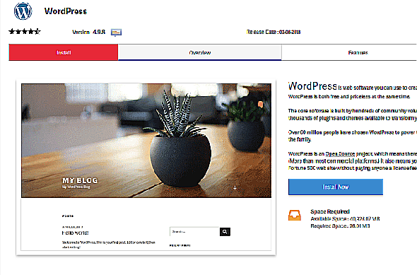 Installer WordPress sur l'hébergement InMotion