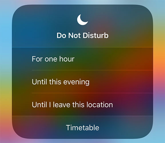iOS 12 Ne pas déranger