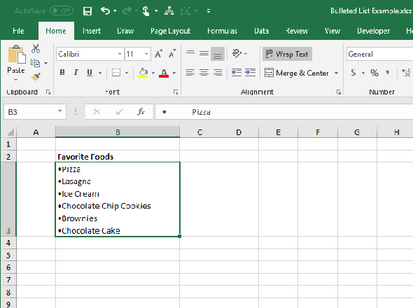 Liste à puces copiée à partir de Word dans une seule cellule dans Excel