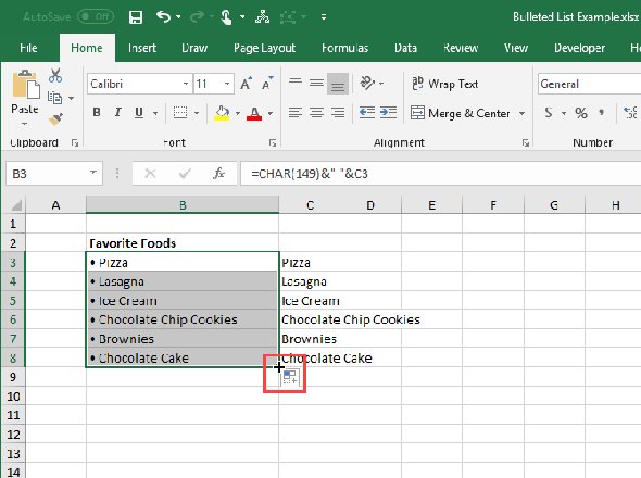 Utiliser le remplissage automatique dans Excel pour copier une formule dans d'autres cellules