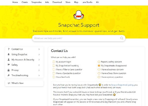 Le soutien de Snapchat peut vous aider lorsque vous've lost your snap streak