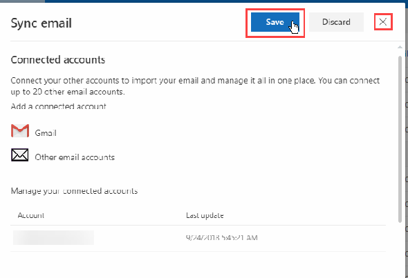 Cliquez sur Enregistrer pour ajouter une adresse électronique à Outlook.com.