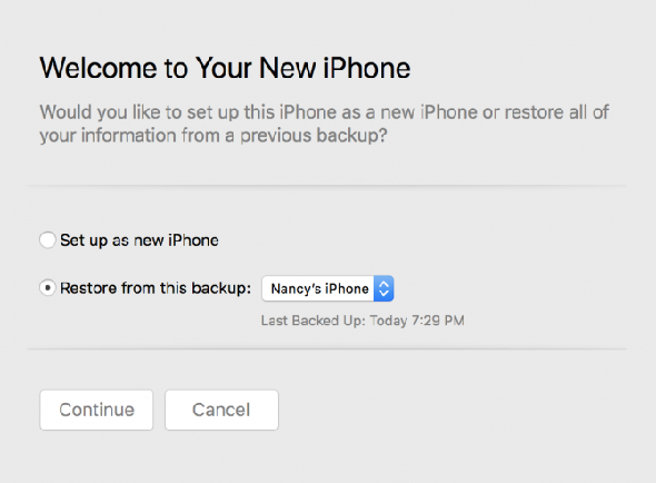 Restaurer l'iPhone à partir d'iTunes