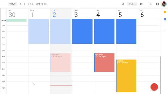 calendrier google par défaut