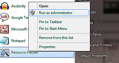 Exécuter en tant qu'administrateur sous Windows 7
