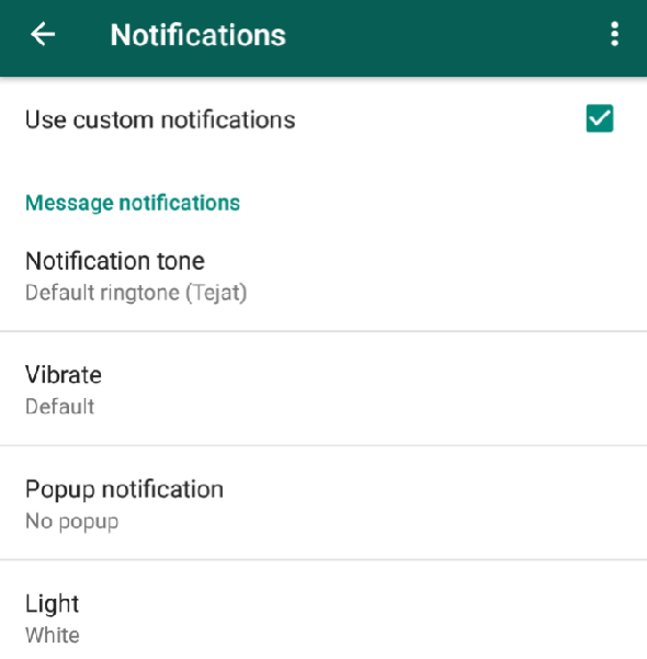 notifications personnalisées WhatsApp