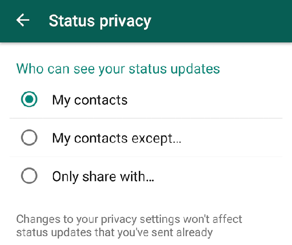 Nouvelle fonctionnalité WhatsApp: statut et confidentialité