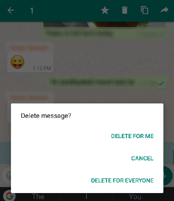 supprimer le message WhatsApp