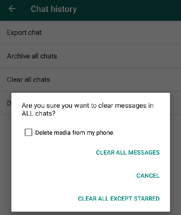 WhatsApp chats clairs