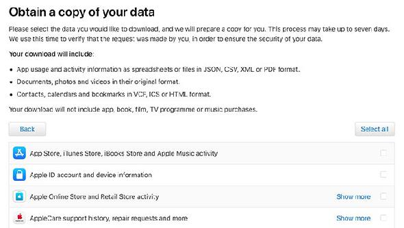 Confidentialité Apple Obtenez vos données
