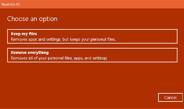 Conserver mes fichiers ou supprimer Windows 10