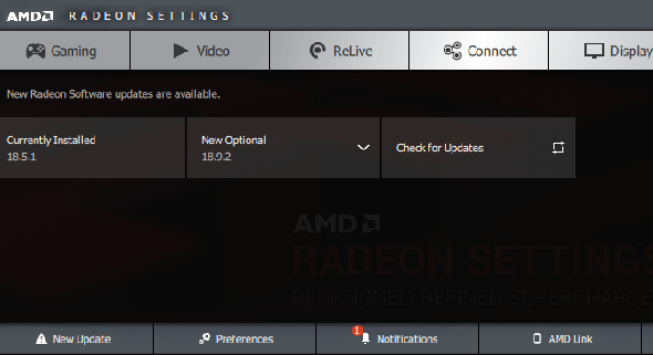 Vérification AMD pour les mises à jour graphiques