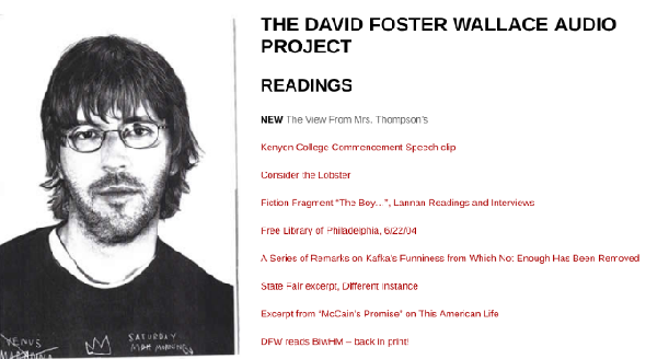 David Foster Wallace vue de mrs. Thompson's free streaming audiobook