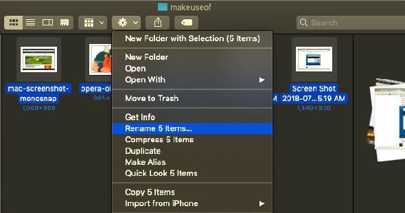 Renommez plusieurs fichiers sur macOS finder