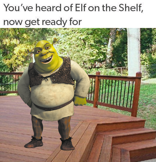 Elfe sur plateau Meme Shrek