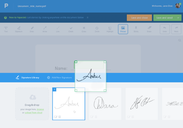 Paperjet vous permet d'éditer et de signer des fichiers pdf en ligne
