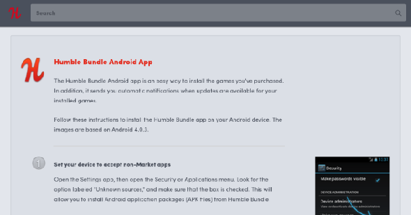 Humble Bundle application Android pas dans le Play Store
