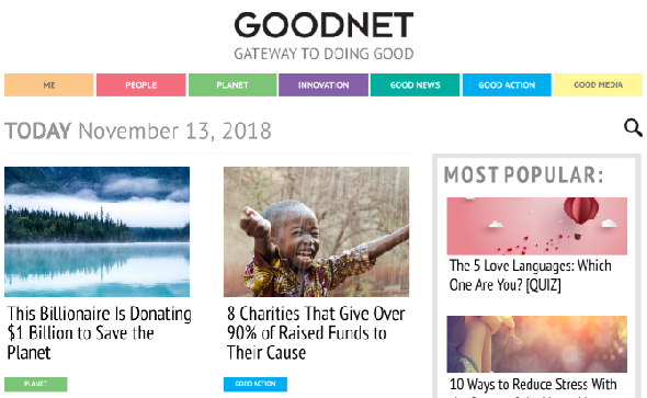 Goodnet pour des nouvelles édifiantes