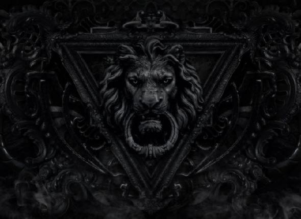 Lion gothique sombre papier peint