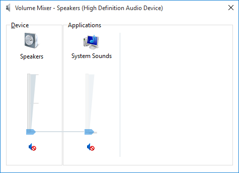 Windows 10 Tous les sons en sourdine