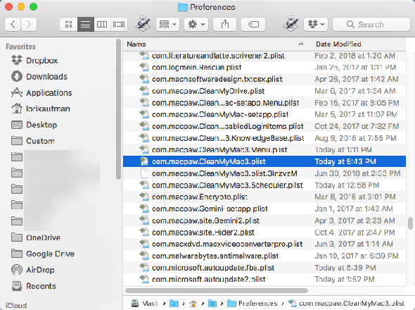 Fichiers PLIST dans le dossier Préférences sur un Mac