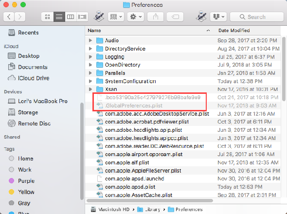 Toujours afficher les fichiers cachés dans le Finder sur un Mac