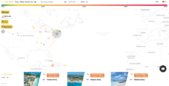 Trouver le prochain endroit pour voyager avec Great Escape