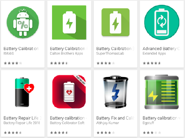 Applications de calibration de batterie Android