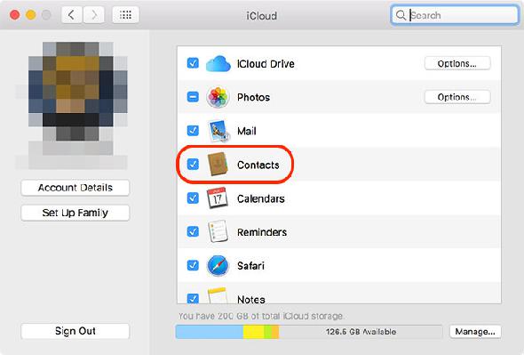 Contacts iCloud