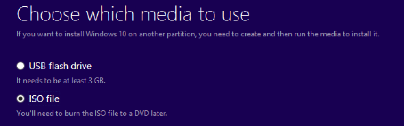Outil de création de média Windows 10 ISO
