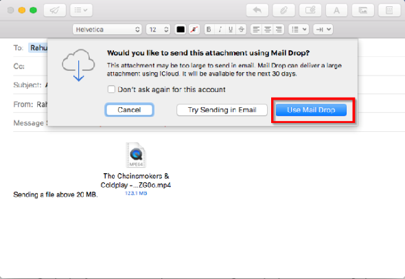 utiliser mail drop pour joindre des fichiers volumineux dans apple mail