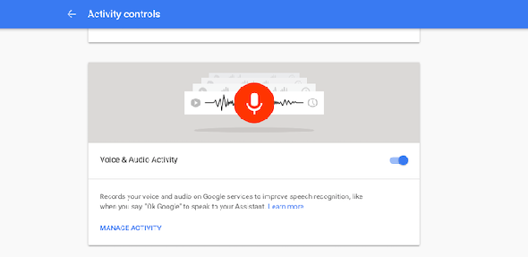 Désactiver la voix, l'activité audio de Google