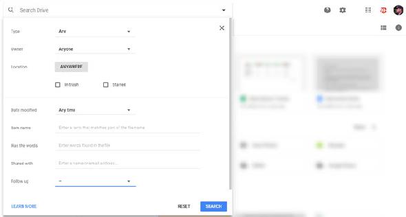 Filtres de recherche Google Drive