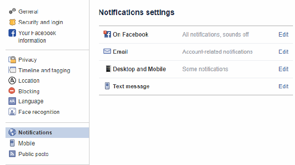 activer les notifications facebook