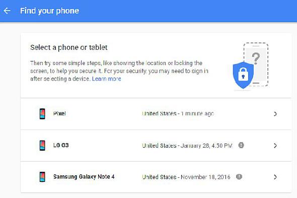 Google Trouvez votre téléphone